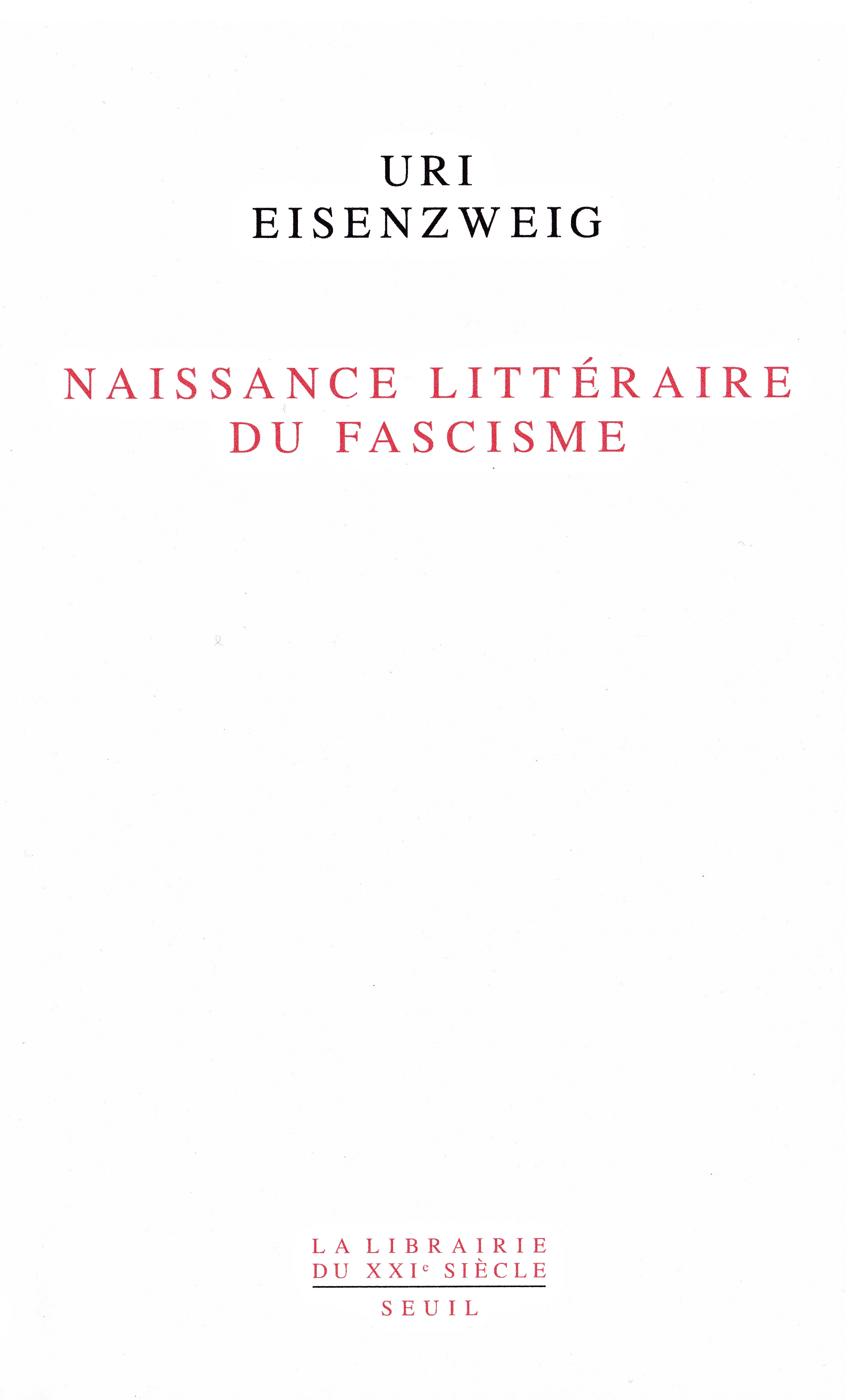 Naissance littéraire du fascisme